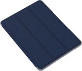 Voor iPad 9.7 Mutural YAXING-serie stoffen textuur PU + TPU lederen tas met 3-voudige houder & pennensleuf & slaap- en wekfunctie (blauw)