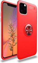 lenuo schokbestendig TPU-hoesje met onzichtbare houder voor iPhone 11 Pro Max (rood)