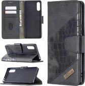 Voor Sony Xperia L4 Bijpassende Kleur Krokodil Textuur Horizontale Flip PU Lederen Case met Portemonnee & Houder & Kaartsleuven (Zwart)