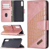 Voor Sony Xperia L4 Bijpassende Kleur Krokodil Textuur Horizontale Flip PU Lederen Case met Portemonnee & Houder & Kaartsleuven (Rose Goud)