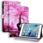 Huawei MediaPad T5 Gekleurde tekening Horizontale lederen fliphoes met houder & kaartsleuf & fotolijst (kersenboom)