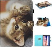 Voor Huawei MediaPad T5 Gekleurde Tekening Stiksels Horizontale Flip Leren Case met Houder & Kaartsleuven (kitten)