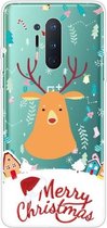 Voor OnePlus 8 Pro Christmas Series transparante TPU beschermhoes (Christmas Ugly Deer)