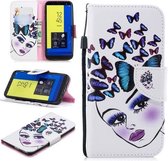Voor Samsung Galaxy J6 (2018) (EU-versie) Gekleurd tekeningpatroon Horizontaal Flip TPU + PU lederen tas met houder & kaartsleuven & portemonnee & lanyard (Rainbow Girl)