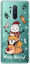 Voor OnePlus 8 Pro Christmas Series transparante TPU beschermhoes (gestapelde pop)