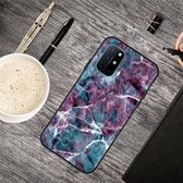 Voor OnePlus 8T olie reliëf gekleurd tekening patroon schokbestendig TPU beschermhoes (marmer)