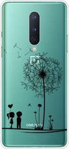 Voor OnePlus 8 gekleurd tekeningpatroon zeer transparant TPU beschermhoes (paardebloem)