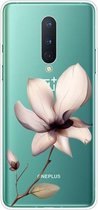 Voor OnePlus 8 gekleurd tekeningpatroon zeer transparant TPU beschermhoes (Lotus)