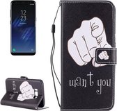 Voor Galaxy S8 Want You Pattern horizontale lederen flip-hoes met houder en kaartsleuven en portemonnee