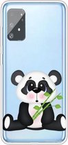 Voor Galaxy A91 / S10 Lite 2020 schokbestendig geverfd transparant TPU beschermhoes (bamboe panda)