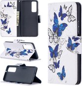 Voor Huawei P smart 2021 / Y7a Gekleurde Tekening Patroon Horizontale Flip Leren Case met Houder & Kaartsleuven & Portemonnee (Vlinder Zwerm)