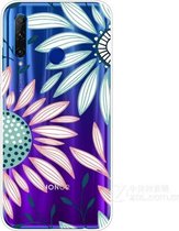 Voor Huawei Honor 20 Lite Gekleurd tekeningpatroon Zeer transparant TPU beschermhoes (bloem)