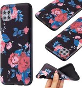 Voor Huawei P40 lite TPU zachte beschermhoes met reliëfpatroon (rode bloem)
