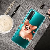 Voor Huawei P Smart 2021 Gekleurde tekening Clear TPU beschermhoesjes (Love Corgi)