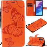 Voor Huawei Enjoy Z 3D Vlinders Embossing Patroon Horizontale Flip Leren Case met Houder & Kaartsleuf & Portemonnee & Lanyard (Oranje)