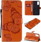 Voor Huawei Honor Play 4T Pro 3D Vlinders Embossing Patroon Horizontale Flip Leren Case met Houder & Kaartsleuf & Portemonnee (Oranje)