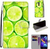 Voor Huawei Honor V9 Play Gekleurde Tekening Cross Textuur Horizontale Flip PU Lederen Case met Houder & Kaartsleuven & Portemonnee & Lanyard (Groene Citroen)