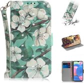 Voor Nokia 7.2 / 6.2 3D Gekleurde Tekening Horizontale Flip PU Lederen Case met Houder & Kaartsleuven & Portemonnee (Aquarel Bloem)