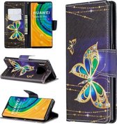 Voor Huawei Mate 30 Pro Gekleurde Tekening Horizontale Flip Leren Case met Houder & Kaartsleuven & Portemonnee (Grote Vlinder)