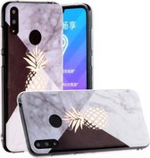 Voor Huawei Y6 (2019) Hot Stamping Geometrische Marmer IMD Craft TPU Beschermhoes (Ananas)