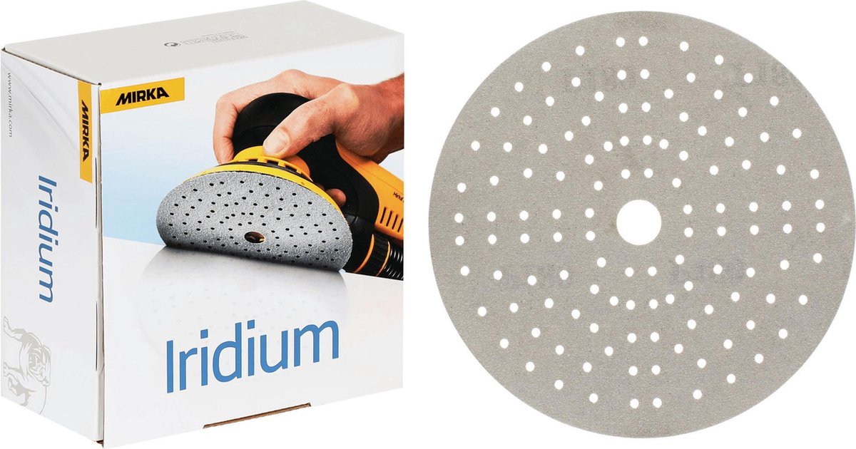 MIRKA Iridium 150mm Velcro 121 gaten P 600 - 100 st in doos