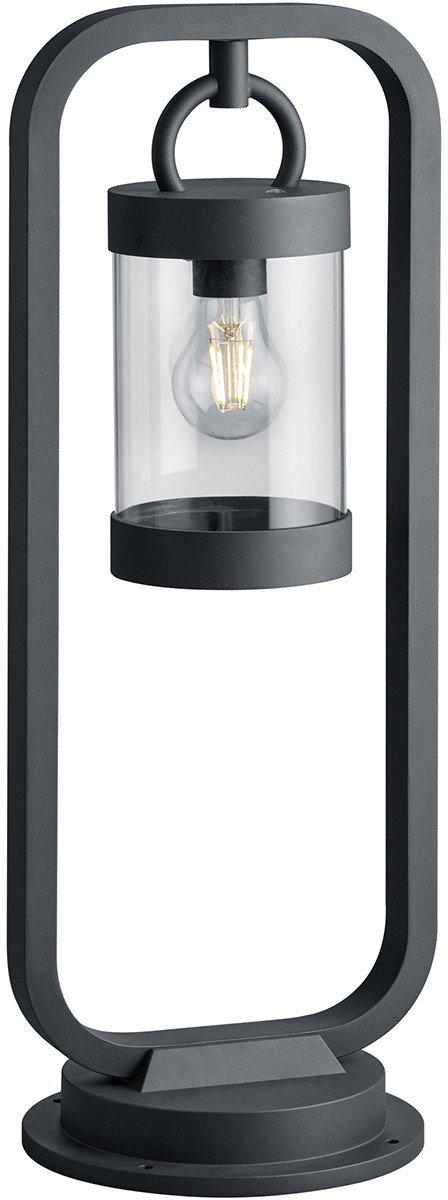 LED Tuinverlichting met Dag en Nacht Sensor- Staand - Buitenlamp - Trion Semby - E27 Fitting - Spatwaterdicht IP44 - Mat Antraciet - Aluminium