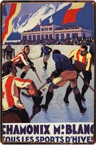 Retro Muur Decoratie uit Metaal Hockey 20x30cm DU-6998