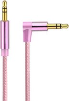 AV01 3,5 mm male naar male elleboog audiokabel, lengte: 1,5 m (roségoud)