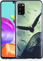 Voor Samsung Galaxy A41 Painted Pattern Soft TPU Case (Eagle)