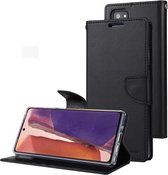 Voor Samsung Galaxy Note20 GOOSPERY Bravo Diary Crazy Horse Textuur Horizontale Flip Leather Case Met Beugel & Card Slot & Portemonnee (Zwart)