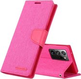 Voor Samsung Galaxy Note20 Ultra GOOSPERY CANVAS DAGBOEK Canvas Textuur Horizontale Flip PU lederen tas, met houder & kaartsleuven & portemonnee (Rose Red)