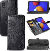 Voor Samsung Galaxy A01 Core Mandala bloem reliëf horizontale flip lederen tas met beugel / kaartsleuf / portemonnee / lanyard01 Core Mandala bloem reliëf horizontale flip lederen tas met beu