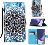 Voor Samsung Galaxy Note20 Ultra gekleurde tekening patroon Plain Weave horizontale flip lederen tas met houder & kaartsleuf & portemonnee & lanyard (onderzeese mandala)