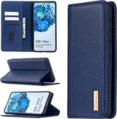 Voor Samsung Galaxy S20 Ultra 2 in 1 afneembare magnetische horizontale flip lederen tas met houder & kaartsleuven & portemonnee (blauw)