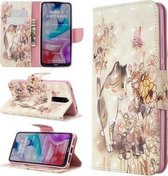 Voor Xiaomi Redmi 8 3D gekleurd tekeningpatroon horizontale flip lederen tas, met houder & kaartsleuven & portemonnee (kleine kat)