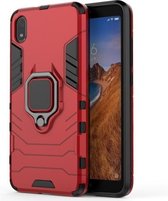 PC + TPU schokbestendige beschermhoes voor Xiaomi Redmi 7A, met magnetische ringhouder (rood)