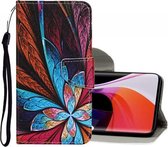 Voor Xiaomi Mi 10 5G Gekleurd tekeningpatroon Horizontale flip lederen tas met houder & kaartsleuven & portemonnee (kleurrijke bloem)