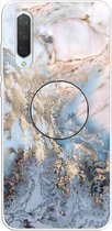 3D Marble Soft Silicone TPU Case Cover Bracket voor Xiaomi Mi CC9 (Gold Ash)