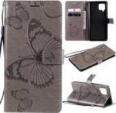 Voor Samsung Galaxy A42 5G 3D vlinders reliëf patroon horizontale flip lederen tas met houder & kaartsleuf & portemonnee (grijs)
