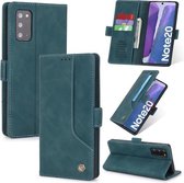 Voor Samsung Galaxy Note20 POLA 008 Serie Retro Klassieke Magnetische Horizontale Flip Leren Case met Houder & Kaartsleuven (Blauw)