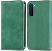 Retro Skin Feel Business Magnetische Horizontale Flip Leren Case Met Houder & Kaartsleuven & Portemonnee & Fotolijst Voor OnePlus Nord (Groen)