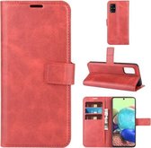 Voor Samsung Galaxy A51 5G Retro Kalfspatroon Gesp Horizontale Flip Leren Case met Houder & Kaartsleuven & Portemonnee (Rood)
