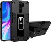 Voor Xiaomi Redmi Note 8 Pro 2 in 1 PC + TPU schokbestendige beschermhoes met onzichtbare houder (zwart)