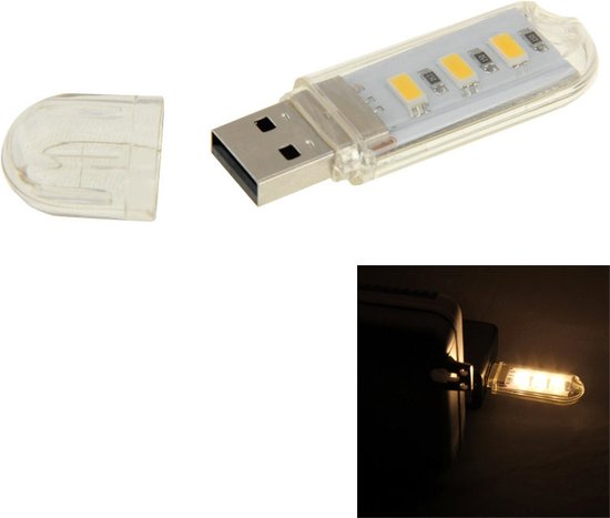 1 5 flash schijf stijl USB-licht 140LM 3 LED SMD 5630 Warm wit