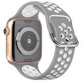 Tweekleurige siliconen horlogeband voor Apple Watch Series 6 & SE & 5 & 4 44 mm / 3 & 2 & 1 42 mm (grijs wit)