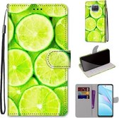 Voor Xiaomi Mi 10T Lite Gekleurde Tekening Cross Textuur Horizontale Flip PU Lederen Case met Houder & Kaartsleuven & Portemonnee & Lanyard (Groene Citroen)