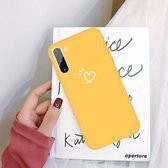 Voor Galaxy Note10 Love Heart Pattern Frosted TPU beschermhoes (geel)