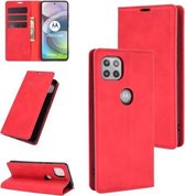 Voor Motorola Moto G 5G Retro-skin Business magnetische zuignap lederen tas met houder & kaartsleuven en portemonnee (rood)