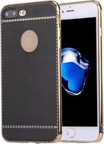 Voor iPhone 8 Plus & 7 Plus 3D Litchi Texture Soft TPU beschermhoes (zwart)