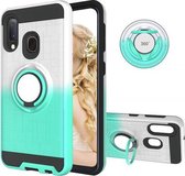 Voor Galaxy A20e / A10e 2 in 1 pc + TPU beschermhoes met 360 graden roterende ringhouder (mintgroen)